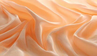 Fototapeta premium Soft, peach-toned fabric draped in flowing folds