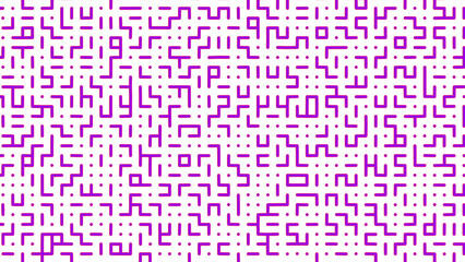 Purple and white abstract geometric maze pattern design background in 4k 