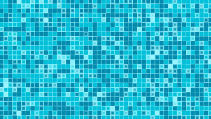 Blue mosaic pixel square background, abstract geometric blocks design in 4k resolution