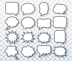 Hand Drawn Minimalist Speech Bubbles Vector For Comics And Design