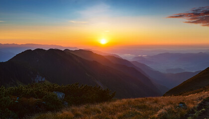 Sunset In The Mountains