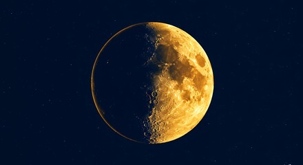 Crescent moon in night sky