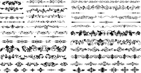 Vintage Ornamental Border and Frame Collection – Decorative Floral & Geometric Elements. Elegant corner embellishment design element
