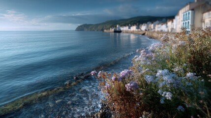 Obraz premium Disappearing coastline showing climate impact on concerned local residents 