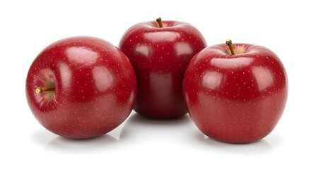 Three red apples isolated
