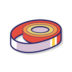 Colorful isometric tape measure with a tail