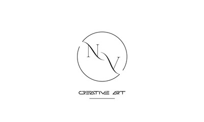 NV, VN, N, V abstract letters logo monogram