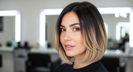 Woman with a stylish ombre bob