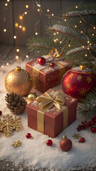 christmas tree with gift boxes