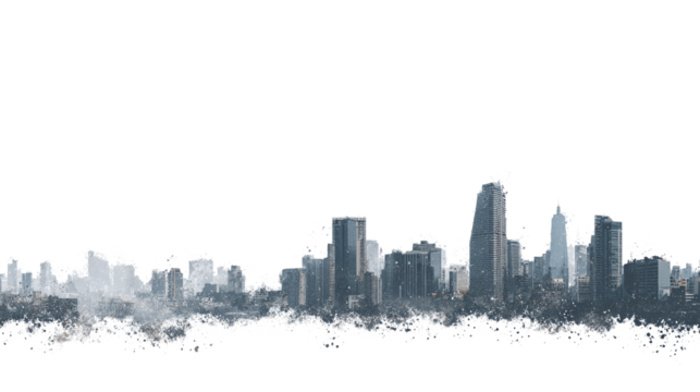 Horizontal urban intro transition graphic effect isolated on transparent background 