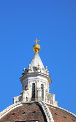Fototapeta premium detail of the golden sphere above the Brunelleschi dome of the Florence Cathedral in Italy a symbol of the city and the Tuscany region