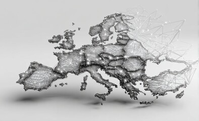 European map with network overlay