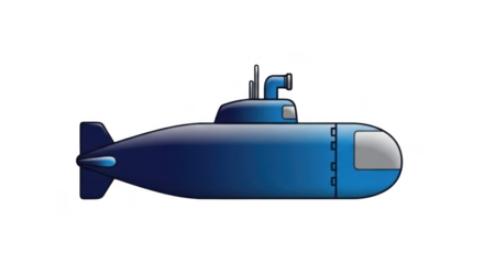 Blue Submarine Illustration