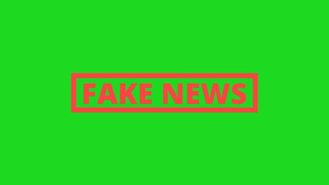 Fake News Stamp Animation on Green Screen, Chroma Key Alert Overlay