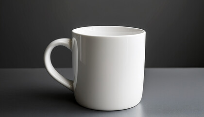 Obraz premium Simple White Mug A Minimalist Ceramic Mug Presented In A Simple Uncluttered Style The Perfect Vessel For Your Favorite Beverage
