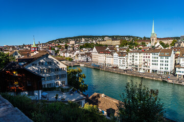 view of the old town of zurich switzerland