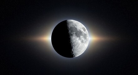 Obraz premium Half moon in dark space