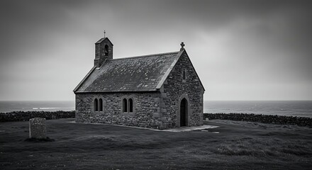 Fototapeta premium Stone church coastal landscape