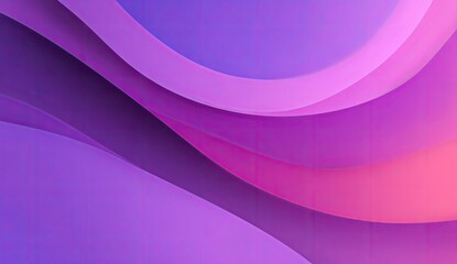 Abstract, vibrant, layered shapes in soft, flowing curves of varying shades of purple and pink