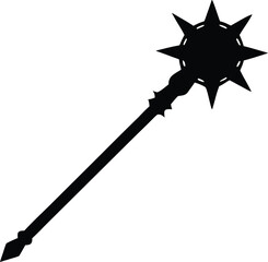 ancient battle mace weapon vector design
