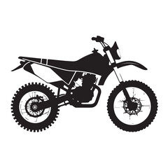 Obraz premium Silhouette of a dirt bike motorcycle isolated on white background