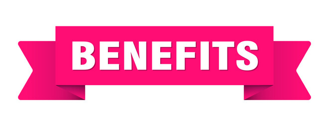 benefits ribbon isolated on transparent background. benefits ribbon
