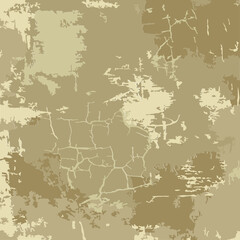 Fototapeta premium Aged, neutral-toned surface with textured cracks and paint splatter. Abstract distressed background displaying a variety of muted shades and patterns for a vintage or distressed aesthetic.