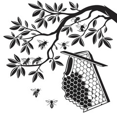 vector illustration of a branch of a tree