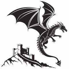 silhouette of a dragon