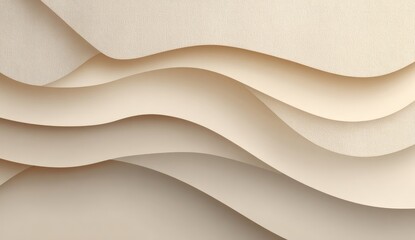 Abstract layered wavy beige paper texture
