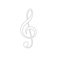 Obraz premium Treble Clef Line Art Vector | Musical Note Symbol Design