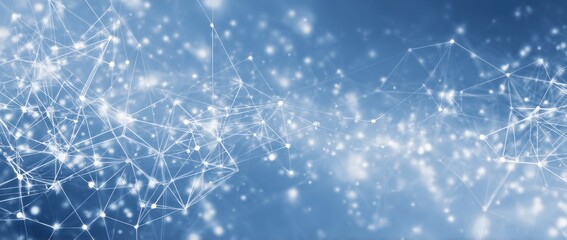 Abstract network graphic, blue and white