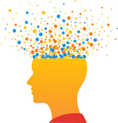 human head with colorful gears