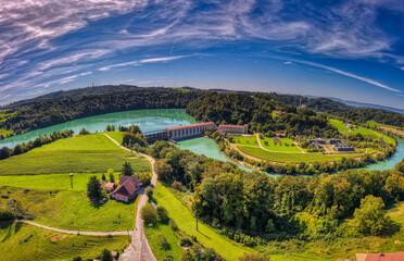Wasserkraftwerk Mühleberg im Kanton Bern, September 2025, Schweiz