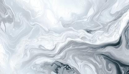 Obraz premium Abstract fluid art, grey and white swirls