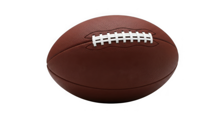 American football close-up high detail sports equipment brown leather textured for game day action and athletic pursuit transparent background