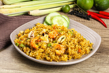 Asian Fried rice with seafood