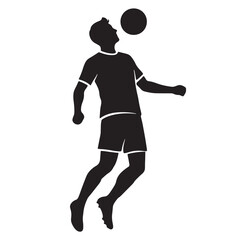 Soccer player heading ball simple silhouette icon