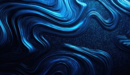 Abstract swirling blue lines on a dark background