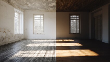 Fototapeta premium Room split, light & shadow