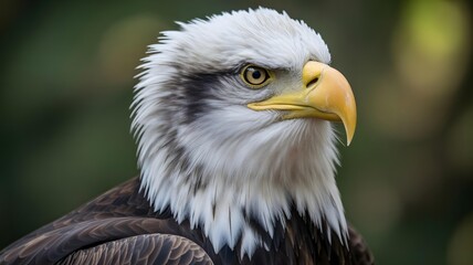 Close-up of a majestic Bald Eagle's head and neck
