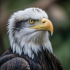 Close-up of a majestic Bald Eagle's head and neck