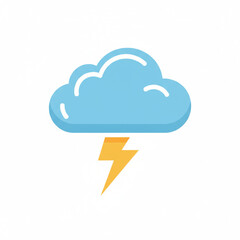 A stylized illustration of a cloud with lightning, representing stormy weather, power, or risk.

