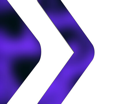 Flecha direccional violeta con gradiente y efectos de profundidad sobre fondo blanco