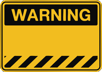 Blank warning sign with diagonal stripes for safety information and hazard alert