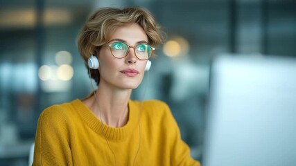 1_Female entrepreneur creating online course slides from home