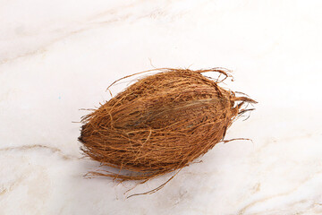 Natural exotic brown hairy coconut