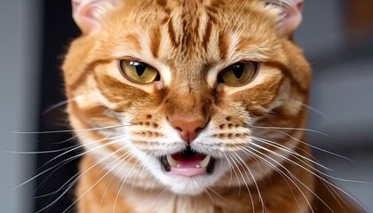 Close-up of a ginger cat's face