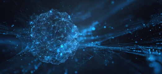 Abstract digital sphere.  Blue network