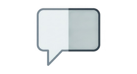 Two-tone speech bubble icon with beveled edges for communication and messaging apps offering a unique design element transparent background